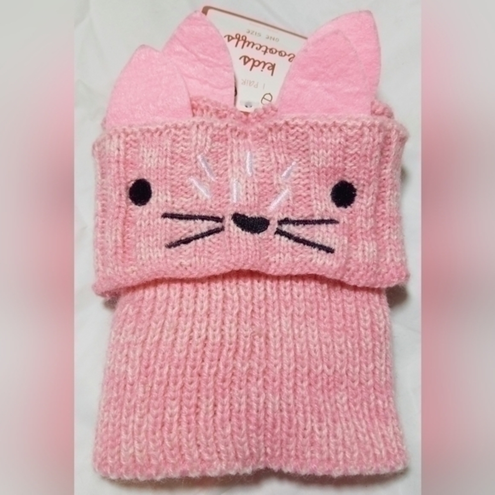 Kids Kitty Cat Face Boot Cuffs
